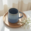 Blue heat transfer ceramic mug, 13-ounce ceramic cup, heat-resistant coffee cup details Picture